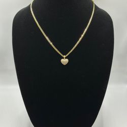 Cadena De Corazon Plata Con Baño De Oro