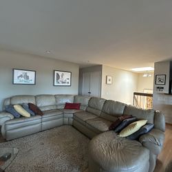 Beige Sectional Sofa – 1 Power recliner- Spacious & Comfy – $200