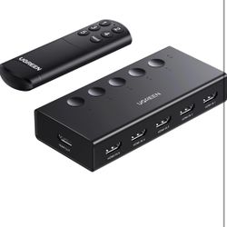 HDMI Switch 5 in 1 Out 4K@60Hz, HDMI Splitter with Remote 5 Port HDMI Switcher