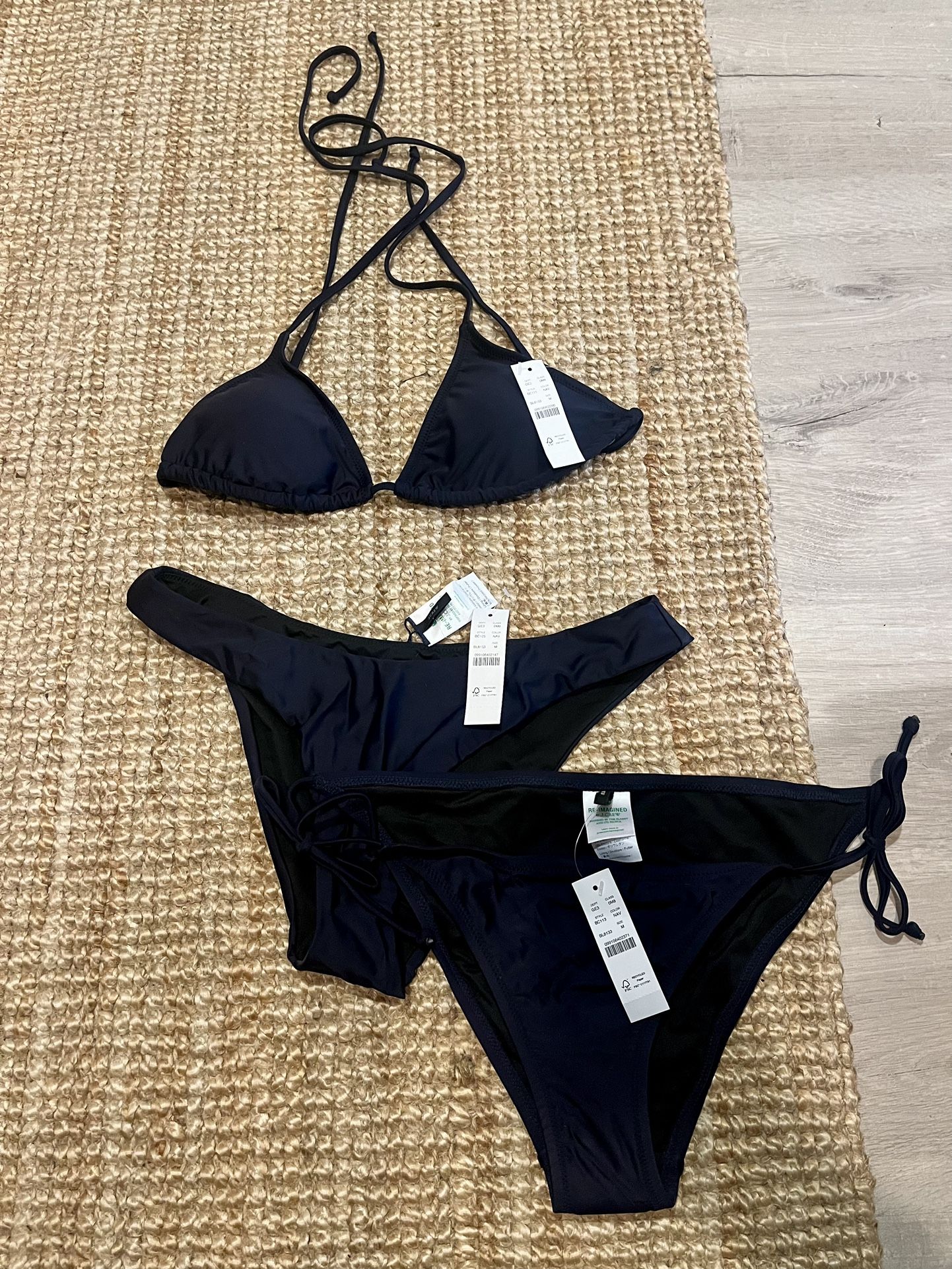 New- Jcrew Swimwear Bikini Top And 2 Bottoms Size m