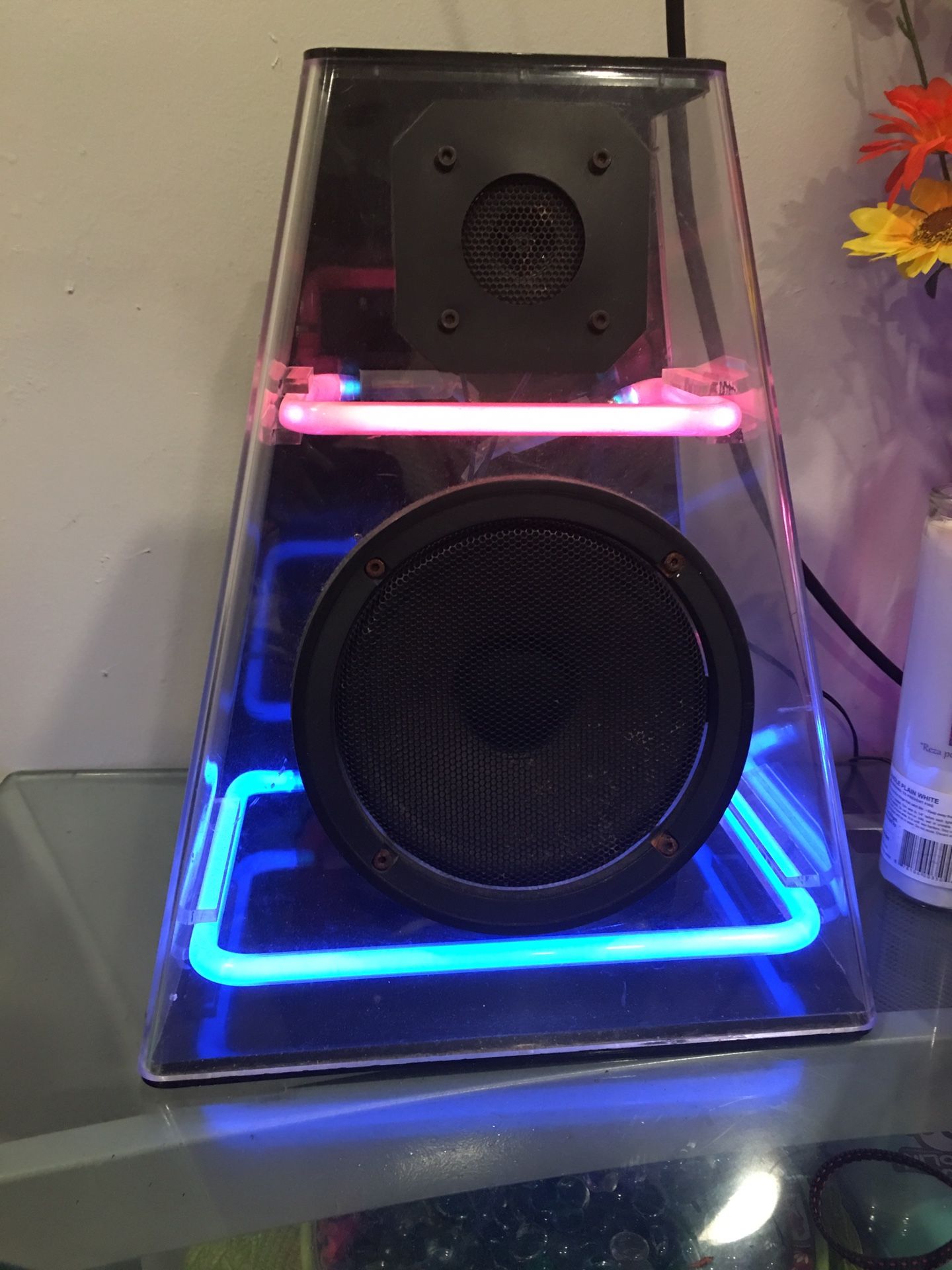 スピーカー・ウーファー CLEO AUDIO SPEAKERS by CICENA Vintage Cicena Cleo Neon Speakers, 1980s Music-activated