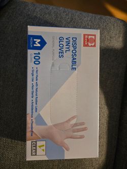 Basic Disposable Vinyl Gloves 100-Pack Medium
