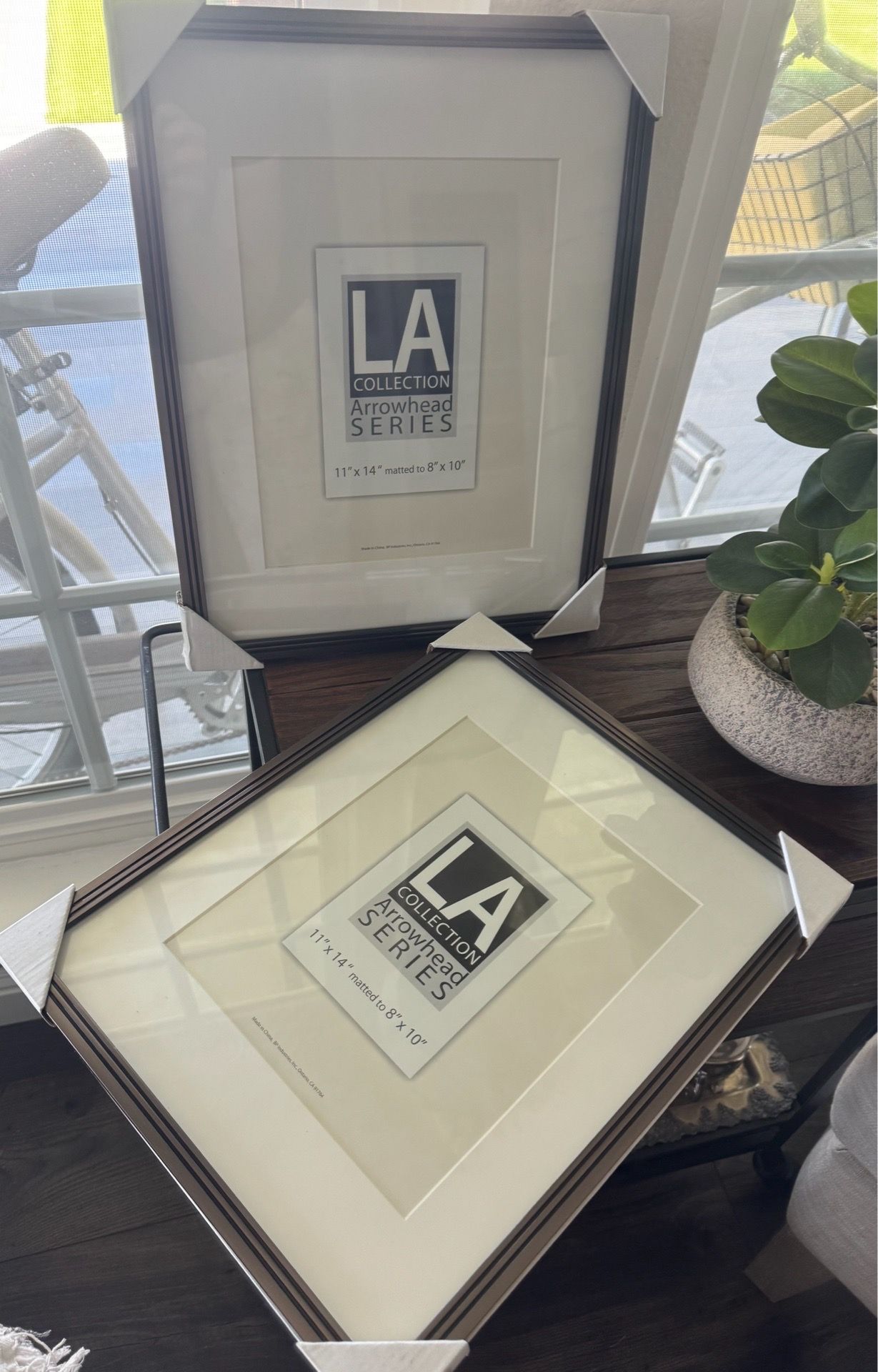 2 New LA COLLECTION Arrowhead SERIES 11x14 Picture Frames matted to 8x10