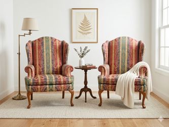 Wingback Armchairs By Sherrill, Delivery Available