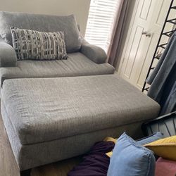 Gallery Furniture- Oversized Chair w/Ottoman 