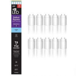 Feit Electric 32-Watt Equivalent 4 ft. White Linear Tube T8/T12 G13 Type B Ballast Bypass LED Light Bulb,Daylight 5000K