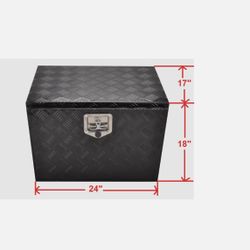 24” X 17” X 18” Aluminum Black Under Bed Tool Box 