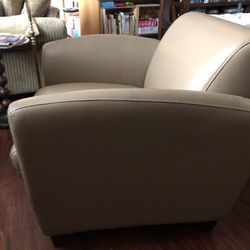 Faux Leather Armchair 