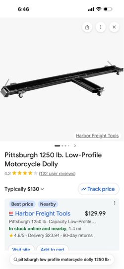 Pittsburgh 1250 lb Low Profile Motorcycle Dolly