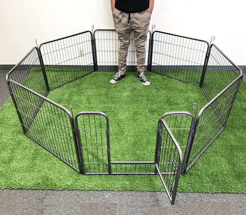 BRAND NEW $65 Pet 8 Panel Playpen Each Panel (24” Tall X 32” Wide) Heavy Duty Dog Exercise Fence Gate Crate Kennel