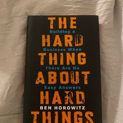 The Hard Thing About Hard Things Book 