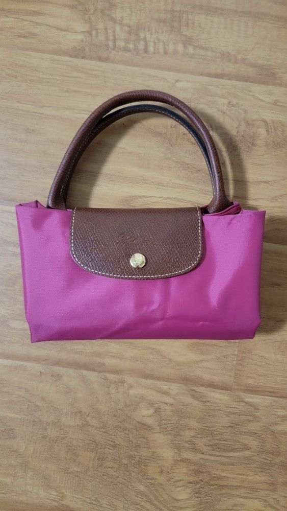 Pink Longchamp Le Pliage Tote Small