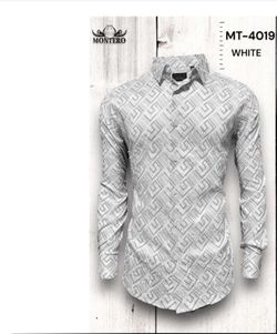 $20 2XL Blanca Y Blanca Camisa Vaquera Montero