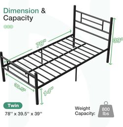 Novilla Twin Bed Frame with Headboard and Footboard, 14 Inch Metal Platform Bed Frame - New in Box