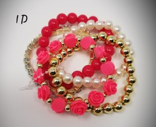 Peach or Pink Bracelet Set