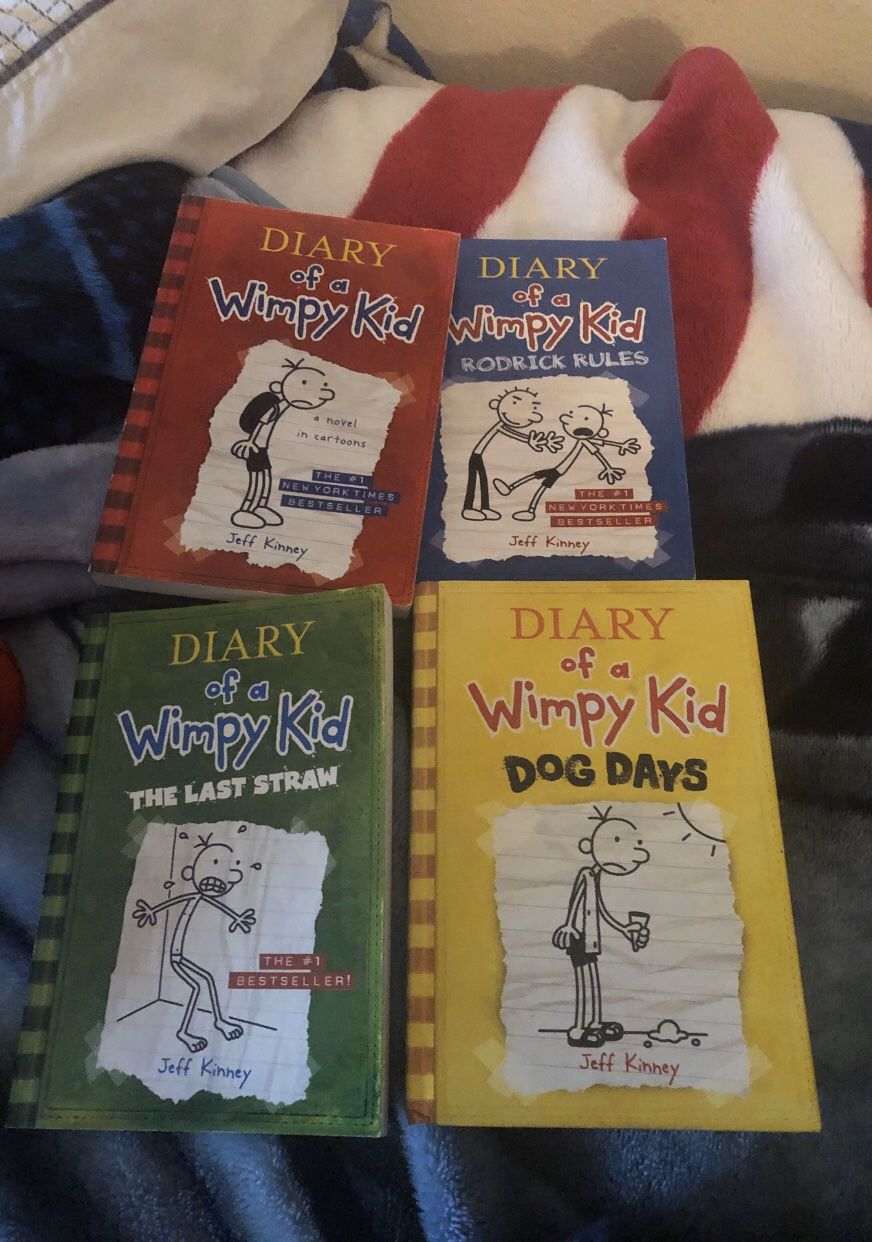 Diary of a Wimpy Kid set of 4 kids books