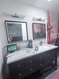 Double Sink Bathroom Vanity with Marble Top