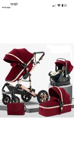 3-in-1 Baby Stroller Travel System Set available red new