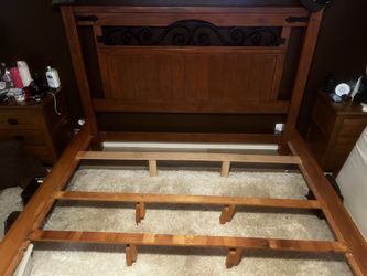 Solid Wood Bed Frame King With Backboard