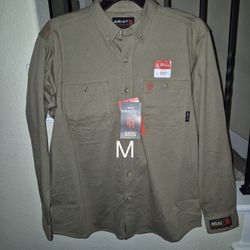 ARIAT FRC LIGHT WEIGHT DURA STRETCH TAN  BUTTON UP SHIRT 
