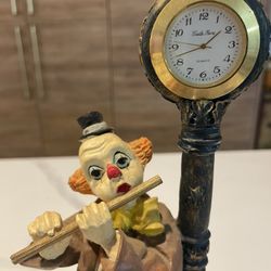 Melody In Motion By Waco 1970s Vintage Clown Clock Flute Piccolo Piper Antique Collectible