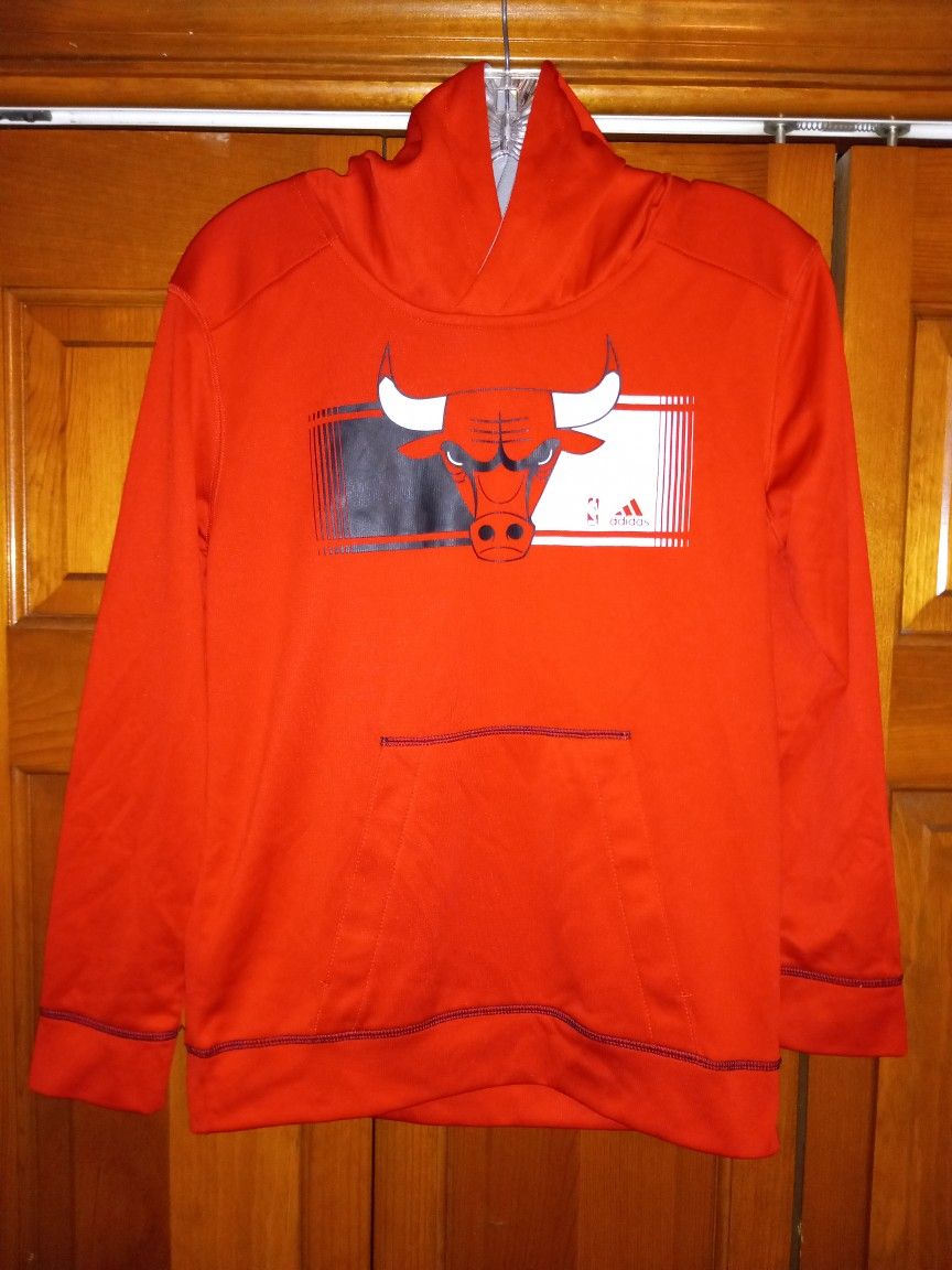 MENS MEDIUM (10/12) CHICAGO BULLS ADIDAS CLIMAWARM HOODIE SWEATSHIRT 