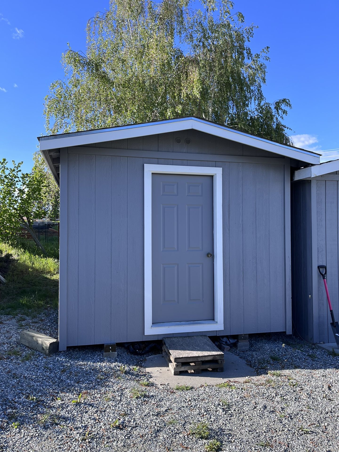 LOWERED PRICE— 10’6x14 Insulated w/drywall Shed wired 110v w/lights & outlets