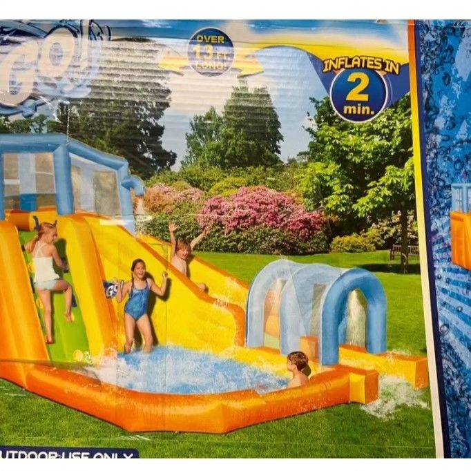 ⚡️$ 595🪴🪴H20GO Summer Blast Mega Water Park Air Blower 13Ft Slide 🆕 Distressed Box en ibey