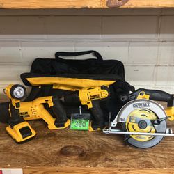 Dewalt Tool Set With Two Batteries And Charger 