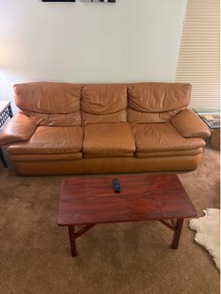 Leather sofa brown