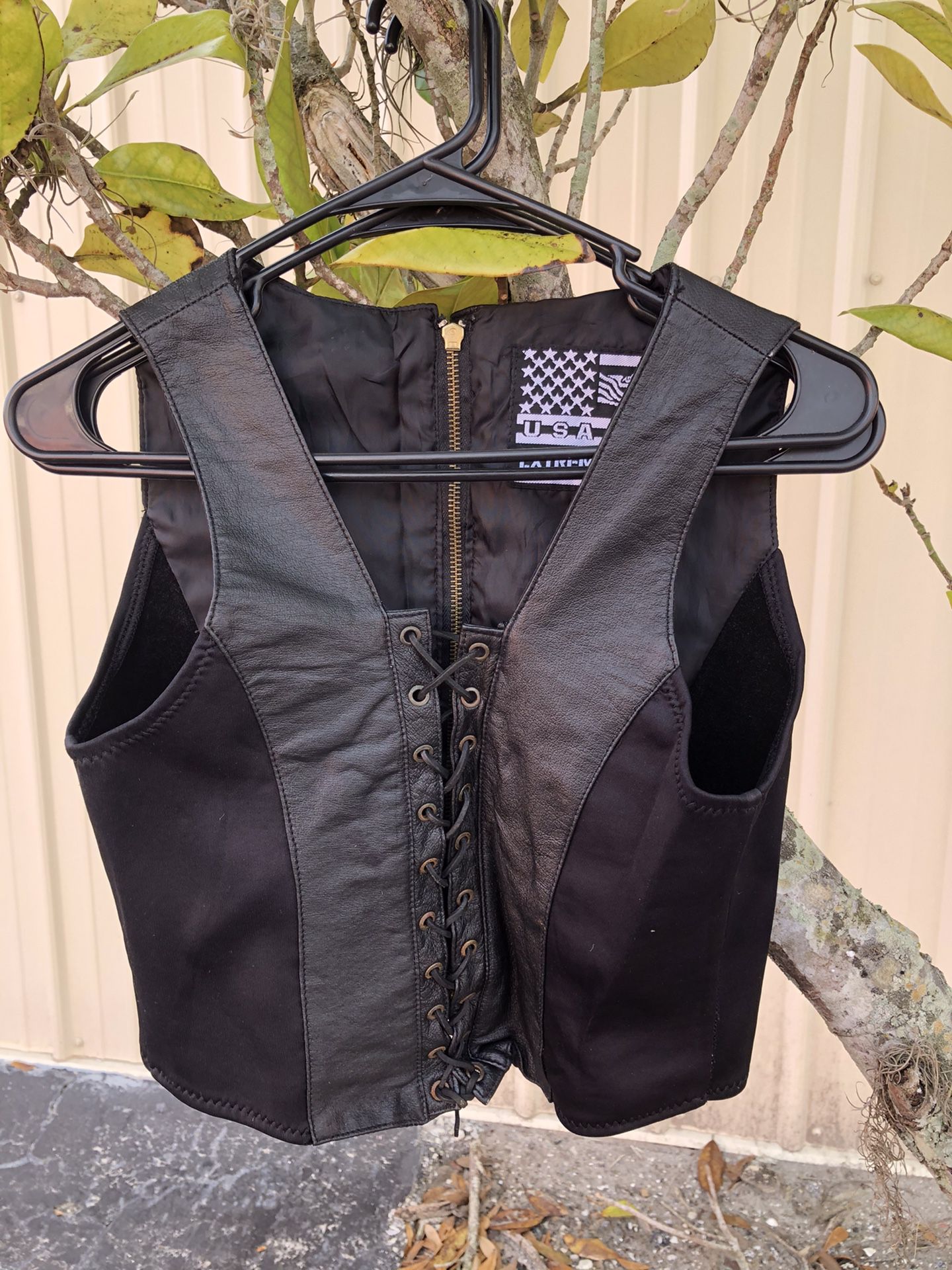 Women’s motorcycle leather vest
