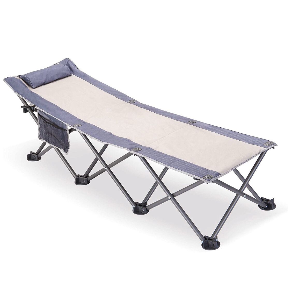 Folding Camping Cot with Side Storage Bag, Single Person Camping Bed Foldable Sleeping Bed Cots for Adults with Carry Bag and Pillow New in the box!