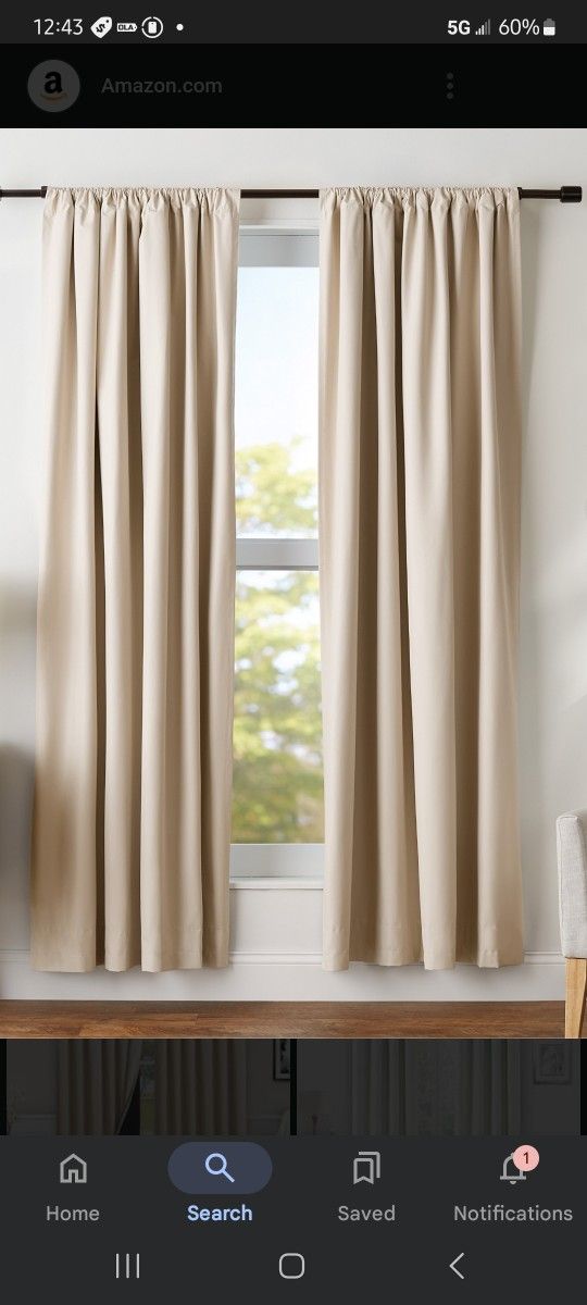 52x84 Beige Blackout Curtians