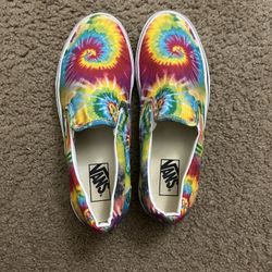 Vans tie dye slip ons size 10W