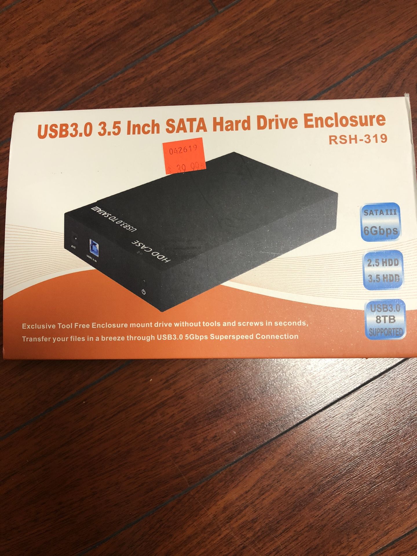 Hard Drive Enclosure USB 3.0. 3.5” SATA