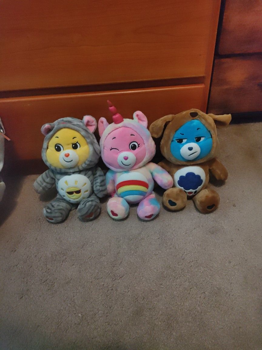CareBears Trio Plush Funshine, Cheer Bear, and Grumpy Bear