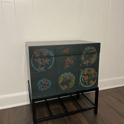 Trunk on Wrought Iron stand