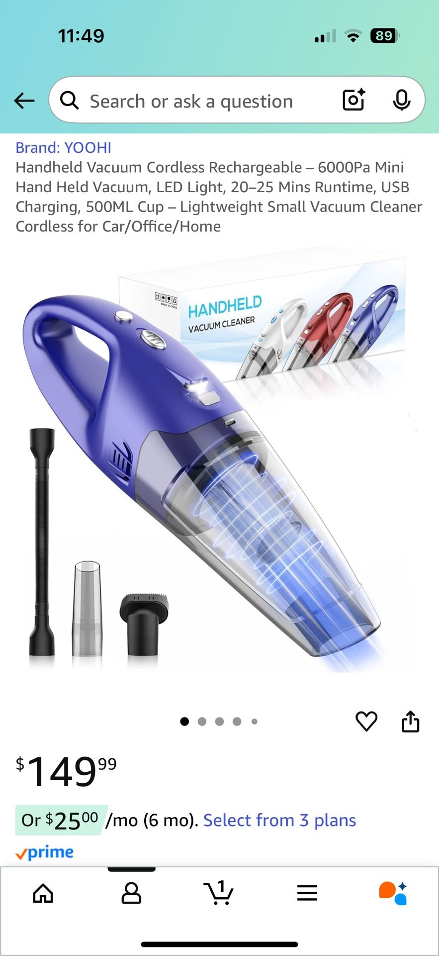 Handheld Vacuum Cordless Rechargeable