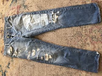 POLO RALPH LAUREN DENIM AND & SUPPLY PATCHWORK STRAIGHT FIT 33/32 MENS