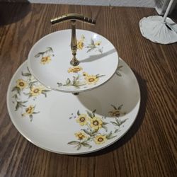 Free Flower Tea Party Serving Platter