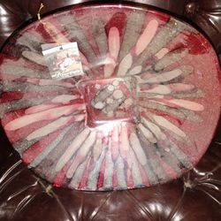 Quaddrifoglio Hand Painted Metallic Glass Bowl