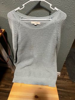 LOFT Light Blue Knit Sweater size small