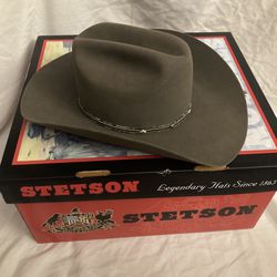 Stetson Angus 4X Granite Beaver Felt western Cowboy Hat 7 1/8 Cavenders. Made in USA. With original box and paper.  