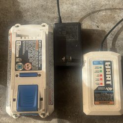 Hart 40v Lithium Ion Charger And Battery.