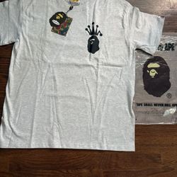 Grey Stussy x Bape T-Shirt