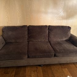 Coffee Brown Sofa Couch. Soft Fabric. XLNT. No Rips/Stains. Comfortable!