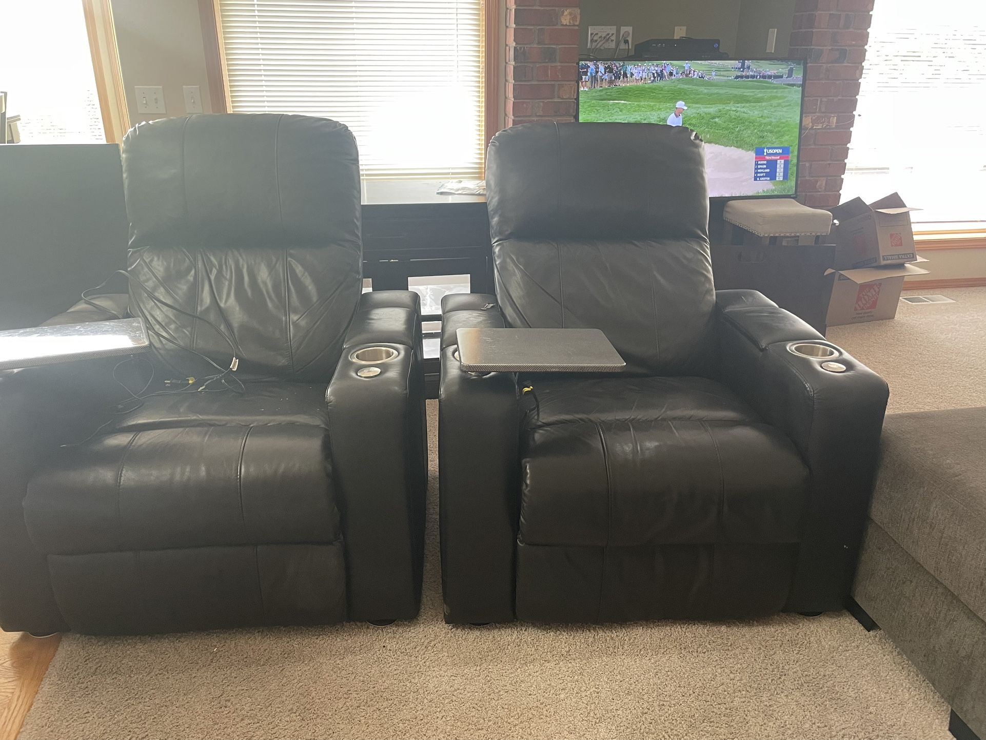 (2) Power reclining Entertainment Chairs