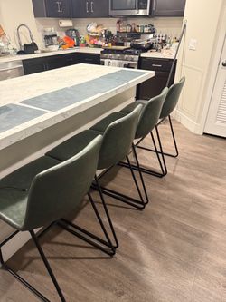 Target Set of 4 Green Faux Leather Counter-Height Bar Stools