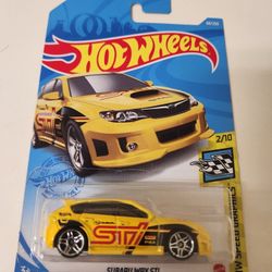 Hot Wheels Subaru Wrx Sti Hatchback Yellow Logo