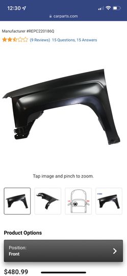 2018 Chevy Silverado 2500 Hd Driver Side Fender